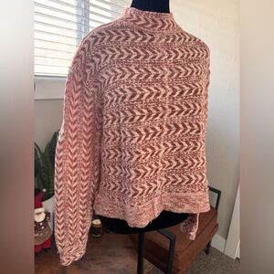 BKE Orange and White Patterned Women's Sweater